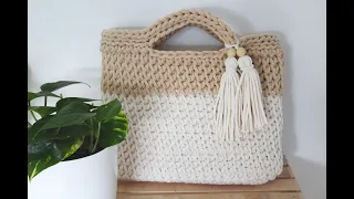 Easy crochet handbag tutorial, step by step, beginners friendly. Torebka na szydełku, ścieg ukośny.