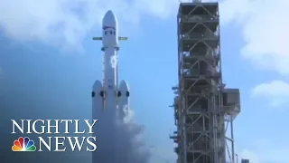 SpaceX’s Falcon Heavy Rocket Nails Its Maiden Test Flight | NBC Nightly News