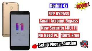 Redmi 4x google account bypass | Redmi 4x frp unlock | miui 11 (without pc)