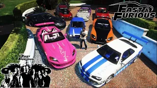 GTA 5 - Stealing Fast and Furious Cars with  Michael! | (Real Life Cars #25)