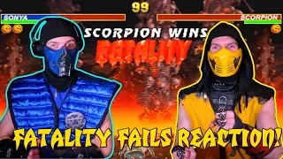 Scorpion & Sub-Zero REACT - Mortal Kombat 3/Trilogy Fatality Fails (By JustMKollum) | MKX PARODY!