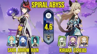 C6 Kujou Sara Arrow Rain & C4 Kirara Spread | Spiral Abyss Version 4.6 | Genshin Impact