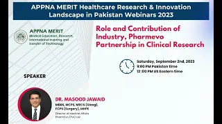 Role and Contribution of Industry, Pharmevo Partnership - Healthcare Research Webinar 15