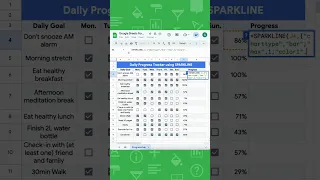 Create a dynamic progress bar in #GoogleSheets using the SPARKLINE function. 🤓