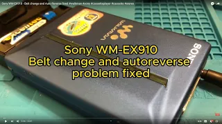 Sony WM-EX910 - Belt change and Auto Reverse fixed #walkman #sony #cassetteplayer #cassette #stereo