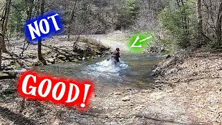 HE DIDN'T MAKE IT!! Water crossing failure! - Suzuki Vstrom 650 - BMW F800GS