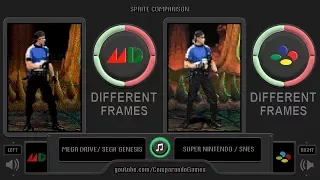 Sprite Comparison of Mortal Kombat 3 (Sega Genesis vs SNES) Side by Side Comparison