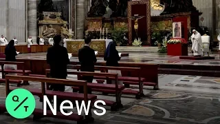 Pope Francis Delivers His Easter Sermon to a Nearly-Empty St. Peter's Basilica