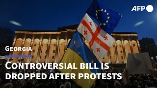 Georgia drops controversial bill after mass protests | AFP