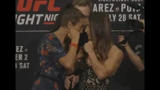 Joanna Jędrzejczyk vs. Tecia Torres - Media Day Face-Off - (UFC on Fox: Alvarez vs. Poirier 2)