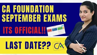 ICAI Official Announcement On CA Foundation September / Dec 24 Exams | CA Foundation Classes