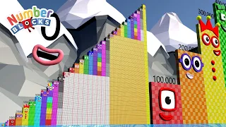 Numberblocks Step Squad ZERO to 10 vs 1000 to 30,000 vs 500,000 HUGE Standing Tall Numbers Pattern