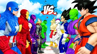 TEAM AVENGERS VS TEAM DRAGON BALL - GOKU, VEGETA, SPIDER-MAN, HULK - EPIC SUPERHEROES WAR