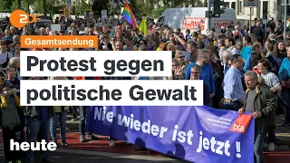 heute 19:00 Uhr 5.5.24 Proteste gg politische Gewalt, CDU-Parteitag, Orbán-Herausforderer (english)