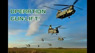 Large helicopter formation on Deptford Down, Salisbury Plain