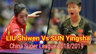 LIU Shiwen Vs SUN Yingsha - China Super League 2018/2019 - HD