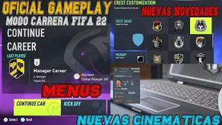 Menús de FIFA 22 + Gameplay de Modo Carrera Creador de Equipos FIFA 22 OFICIAL