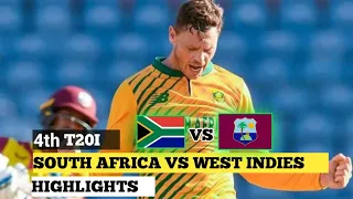 South Africa Vs West Indies 4th T20 match highlights || kieron pollard fastest fifty || bravo shine