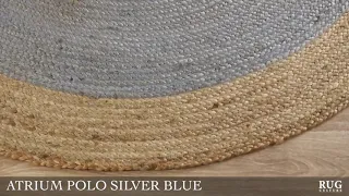 ATRIUM POLO ROUND JUTE RUG SILVER BLUE