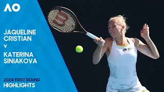 Jaqueline Cristian v Katerina Siniakova Highlights | Australian Open 2024 First Round