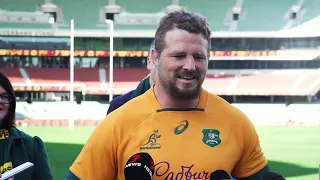 WALLABIES: Captain James Slipper and Wallaroos skipper Shannon Parry joint press conference