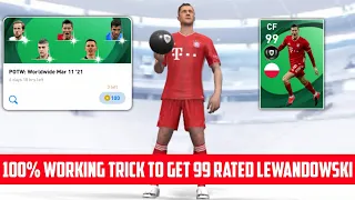 How To Get 99 Rated R. Lewandowski in POTW: Worldwide Mar 11 '21 Pack || Pes 2021 Mobile
