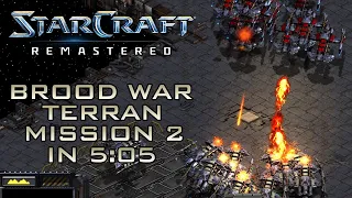 StarCraft Remastered Broodwar Terran Mission 2: The Dylarian Shipyards (Speedrun / Walkthrough)