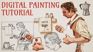 Painting Carmy in the style of J.C. Leyendecker | Step by step Tutorial using Artrage Vitae
