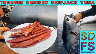 Smoked Skipjack Tuna Recipe | CATCH CLEAN SMOKE "TRASH FISH"  on Traeger Tailgater Smoker | HOW TO