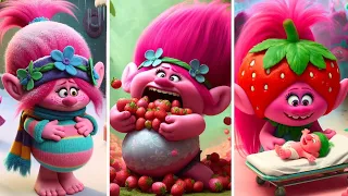 Poppy can't stop eating strawberries / Trolls 3 and Kung Fu Panda 4 fantasy story (2024)