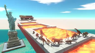 Surviving the Zigzag Bridge over Molten Lava - Animal Revolt Battle Simulator