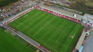4K Aerial footage of Witton Albion FC, U Lock It Stadium, DJI Mavic Mini 2