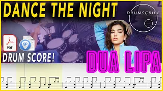 Dance The Night - Dua Lipa | Drum SCORE Sheet Music Play-Along | DRUMSCRIBE