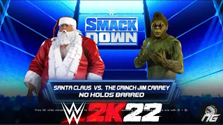 Santa Claus vs The Grinch GRUDGE MATCH WWE 2K22 Gameplay 4K 60FPS (FULL MATCH)