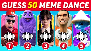 Guess Meme Dance💃🎶| 50 Meme Dance | We Live, We Love, We Lie, Grimace Shake, Skibidi Toilet, MrBeast