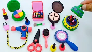 Play Doh Makeup Set,How to Make Eyeshadow,Lipstick,Nail Polish with clay| clay crafts by sulman