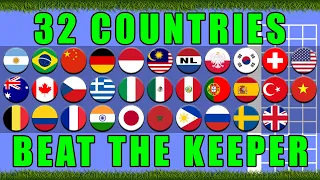 Beat the Keeper marble race with 32 countries / Marble Race King