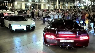 Arab Supercars Invasion, Bugatti Chirons takeover Casino Square!