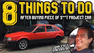 1985 MAZDA 323 BF: 8 THINGS TO DO AFTER BUYING AN OLD PROJECT CAR ! | 80's Car Ep. 2