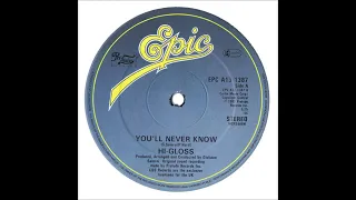 Hi Gloss You'll Never Know 1981 Vinyl 45 RPM Maxi Single Label Epic UK
