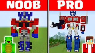Minecraft NOOB vs PRO: TRANSFORMERS HOUSE CHALLENGE by Mikey Maizen and JJ (Maizen Parody)