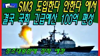 SM3 도입한다 안한다 에서 결국 국회 긴급예산 100억 편성