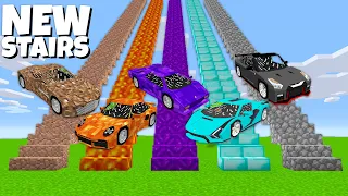 Where do lead NEW SECRET CAR STAIRS in Minecraft? LAVA PORTAL DIAMOND DIRTY STONE STAIRS !