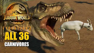 All 36 Carnivores Eating Goat - Jurassic World Evolution 2 (4K 60FPS)