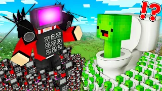 JJ TV MAN TITAN Army vs Mikey SKIBIDI TOILET Army in Minecraft! - Maizen