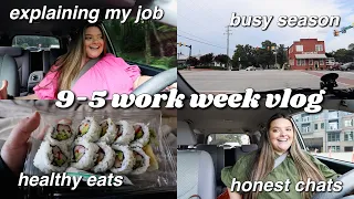 work week in my life: busy 9-5 work days, opening up about weight loss, explaining my job!