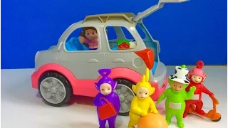 LITTLE PEOPLE Talking SUV Car and Making Smoothies with TELETUBBIES TOYS!