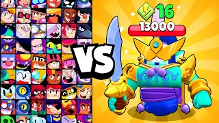 SURGENIE vs ALL BRAWLERS! With 16 POWER-UPs! | Brawl Stars