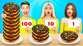 Desafio Alimentar: 100 Camadas de Chocolate | Comer 1 VS 100 Camadas de Delícias! Mukbang por RATATA