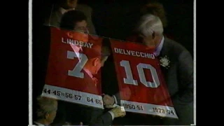 Ted Lindsay & Alex Delvecchio Retired Number Banner Raising